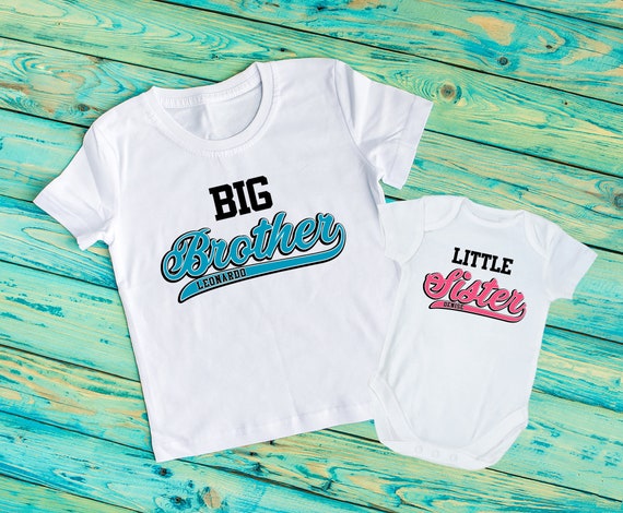 Big Brother Shirt Little Sister Shirt Personalized Sibling | Etsy