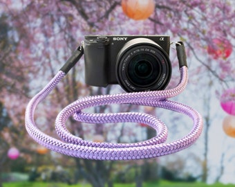 Camera strap DSLR light lavender – camera strap paracord - universal camera strap – camera shoulder strap – camera neck strap