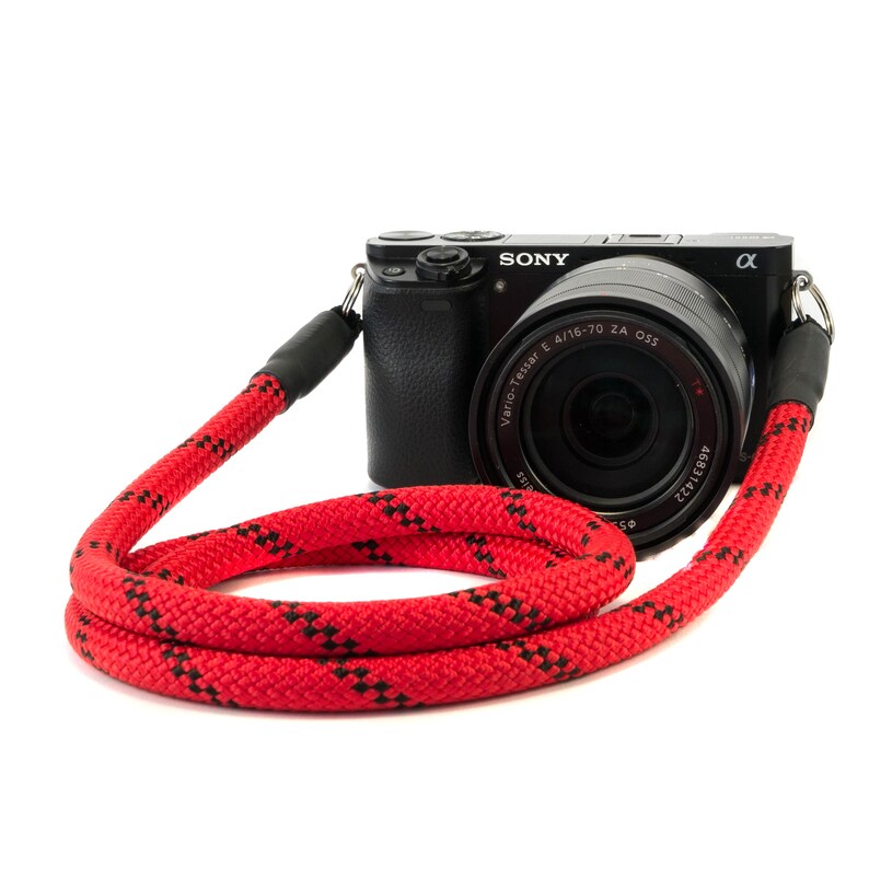 Camera strap DSLR red black camera strap paracord universal camera strap camera shoulder strap camera neck strap image 4