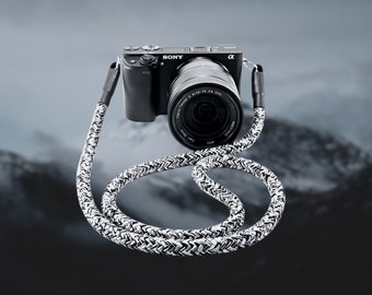 Camera strap DSLR black and white – camera strap paracord - universal camera strap – camera shoulder strap – camera neck strap