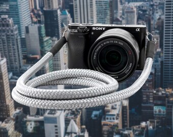 Camera strap DSLR grey – camera strap paracord - universal camera strap – camera shoulder strap – camera neck strap