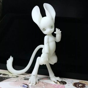 Mouse bjd doll 1/8 Resin Ball Jointed Handmade Art Doll Collection ooak doll Resin doll for diy image 9