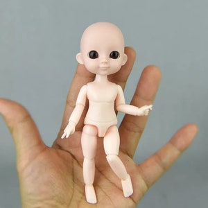 Pequeña muñeca BJD de 12cm con cuerpo multiarticulado, DIY para muñecas en blanco sin maquillaje