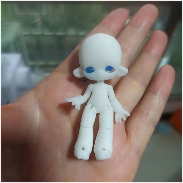 Muñeca pequeña, muñeca en miniatura de resina con impresión 3D, muñeca articulada con bola de 6 cm