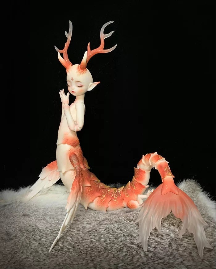 Mermaid Bjd Doll 1/4 Ball Jointed Resin Doll Blank Doll Etsy