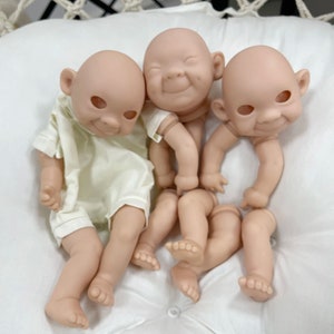 Elf dolls - Reborn Dolls Kit - 3 pieces Mini Triplet Unfinished Doll 10 inch Reborn Baby Dolls Newborn Weighted Baby Dolls, Lifelike
