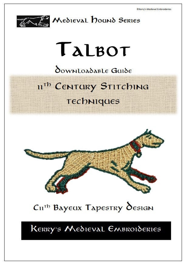 Patrón e instrucciones de bordado medieval - Talbot - Descarga inmediata en PDF