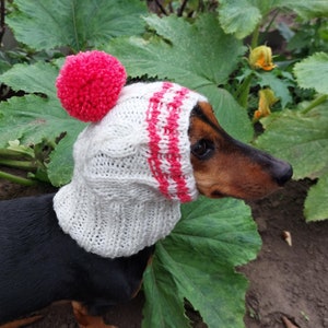Wool Blend Dog Snood Hat: Winter Pet Warmer with Pom Pom