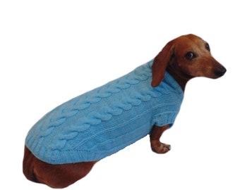 Handmade knitted sweater for miniature dachshund or small dog, clothes for miniature dachshund