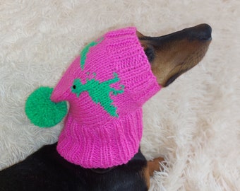 Pet Clothes Dinosaur Hat with Pompom,Dino Animals Hat for Dogs,Halloween Dinosaur Hat for Dachshund Dog