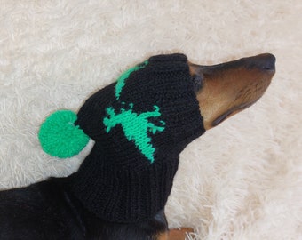 Pet Clothes Dinosaur Hat with Pompom,Dino Animals Hat for Dogs,Halloween Dinosaur Hat for Dachshund Dog