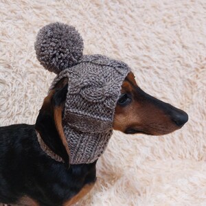 Melange Aran Dog Hat with Open Ears