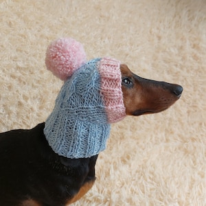 Wool Pet Snood Hat: Winter Warm Dog Gift with Pom Pom