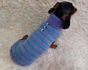 Striped Clothes With Button Pet Dog,Dog Jumper Winter Christmas,Dachshund Button Sweater,Pets Gift