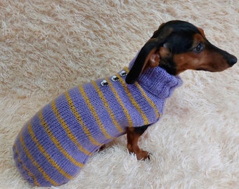 Striped Clothes With Button Pet Dog,Dog Jumper Winter Christmas,Dachshund Button Sweater,Pets Gift