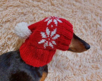 Christmas pet clothing with snowflakes, snood hat with snowflakes for dog