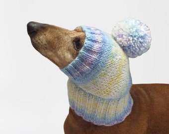 Warm hat for dog or cat, hat for dog, hat for small dog, hat for dachshund, knitted hat, warm ears of dog