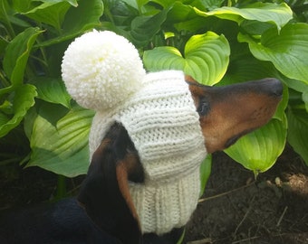 Christmas Hat for dog with pompom and holes for the ears