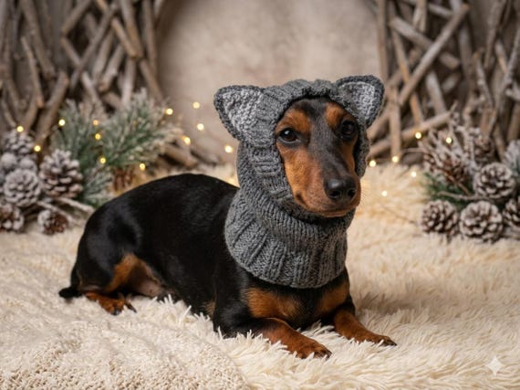 Wolf Dog Hat Snood Animal Warm Costume for Pets Custom  display picture 2