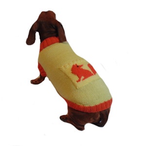 Handmade Fox Knit Dog Sweater: Mini Dachshund Clothing