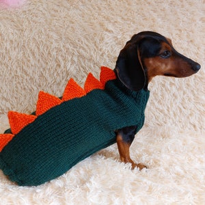 Dog dinosaur knitted clothes sweater, dinosaur sweater for dogs, original dog clothes dinosaur sweater