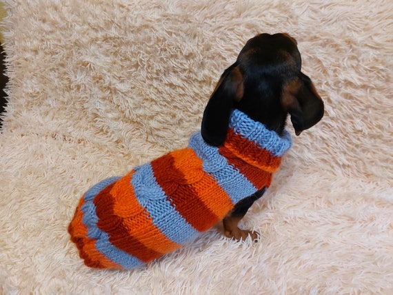 Jersey de lana para mascotas a rayas de invierno sueter para perros ropa para perros chaleco calido para perros salchicha Etsy Espana