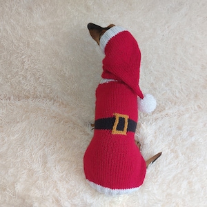 Dachshund Santa Costume: Knit Christmas Dog Sweater & Hat