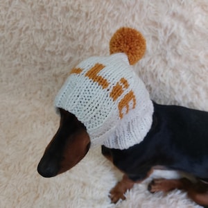 Personalized Dog Hat: Angora Wool Blend, Custom Name Initial