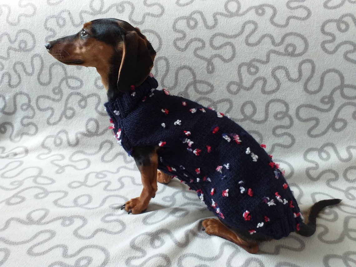 Floral Mini Dachshund Jumper Dog Coat Clothes Dog Sweater Etsy