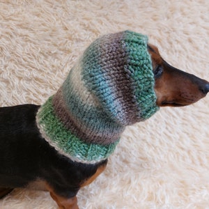 Knitted Wool Dog Snood: Winter Scarf Collar with Pom Pom