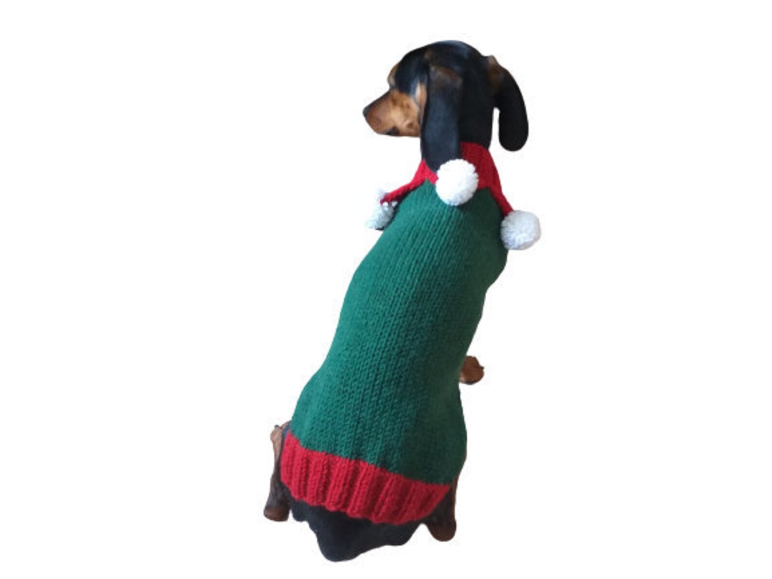 Christmas Elf Dog Jumper With Pom Poms Christmas Dog Clothes Etsy