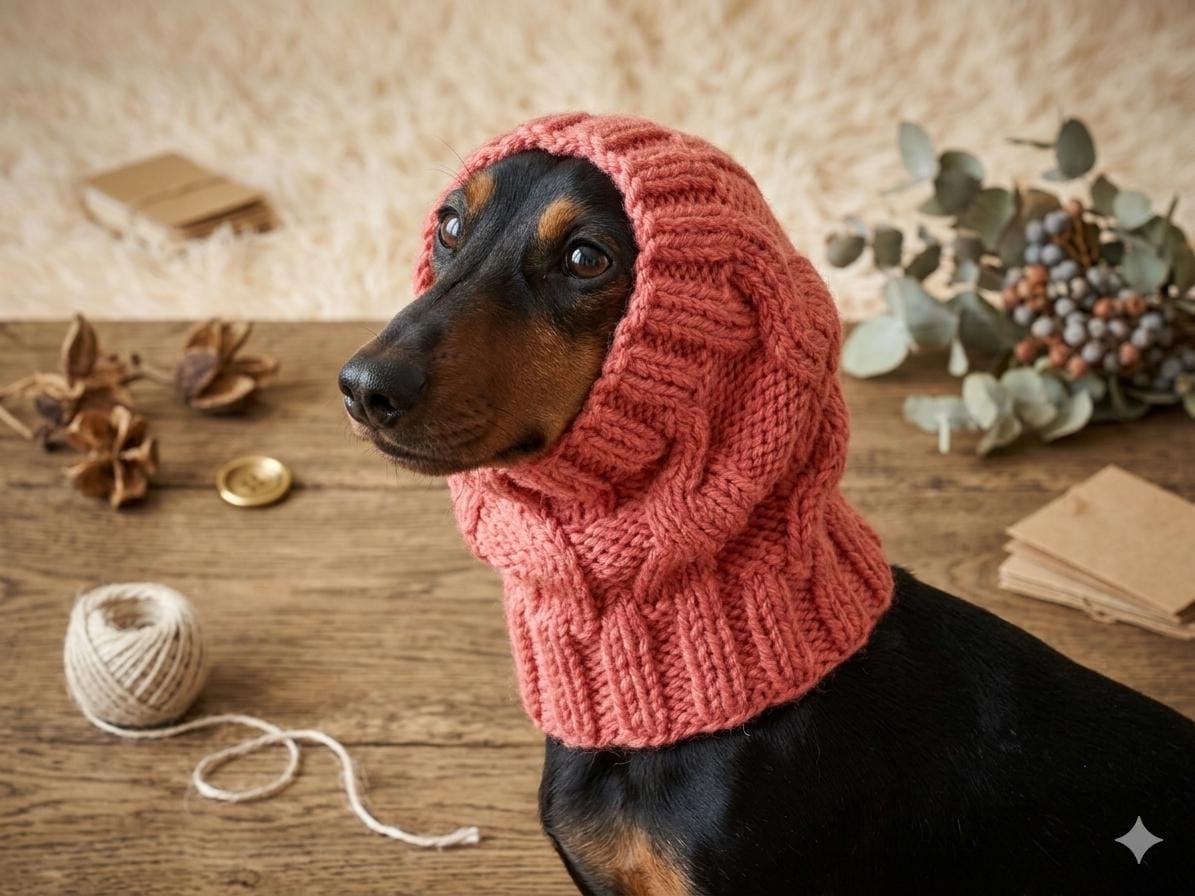 Aran Dog Snood Scarf Protector Winter Wool Pet Neck Warmer