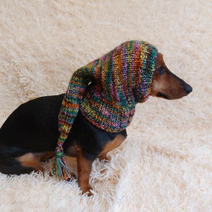 Ropa navideña de invierno para perros gorro de punto con pompón, ropa doxie, gorro doxie