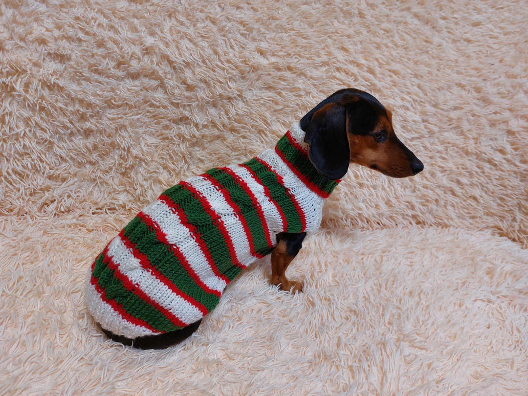 Suéter navideño a rayas para perro, disfraz festivo brillante, ropa ...