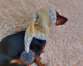 Bonnet De Noël Pour Chien Avec Pompon - Motif Tresse, Laine Douce - Tailles S à XXL - Accessoire Festif Pour Animaux - 3
