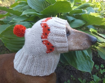 Fox hat for small dog,hat for dogs,fox hat,fox for dog, winter hat for dog,handmade hat,hat dog hat for dachshund, knitted hat, gift hat