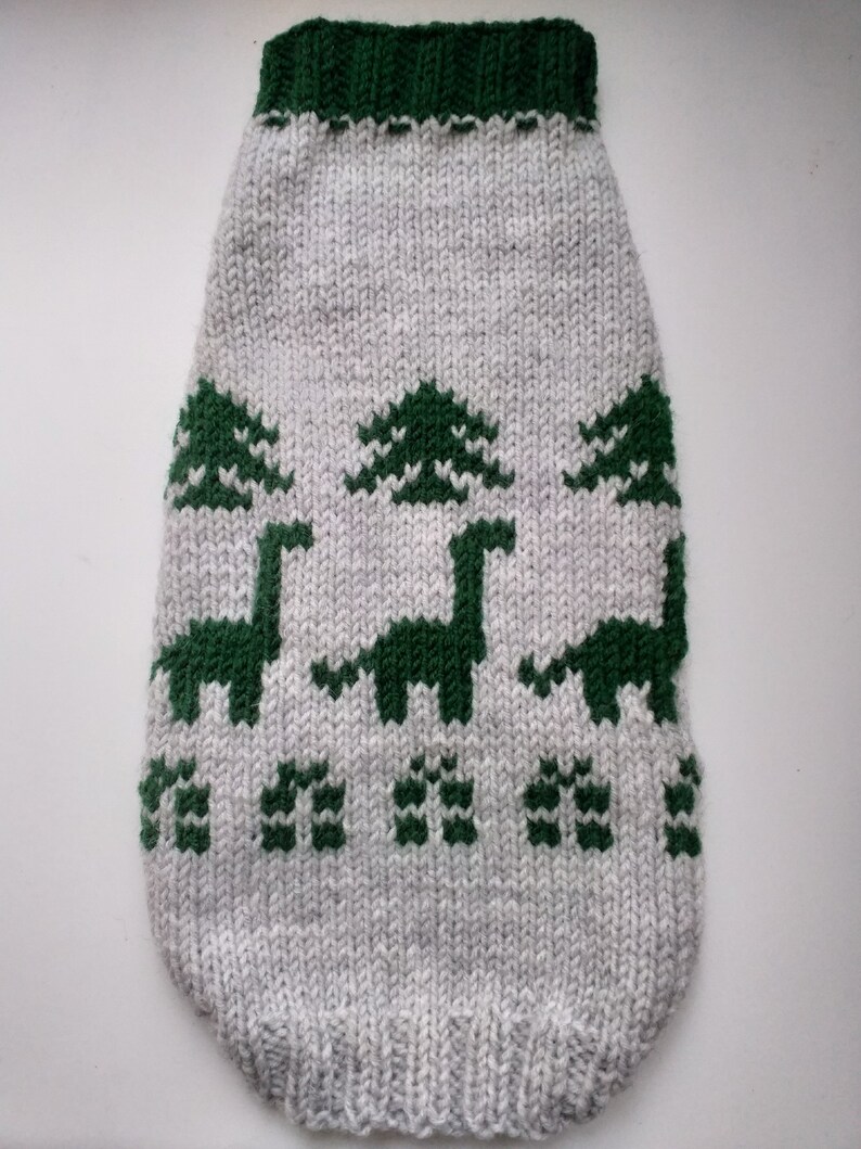 Christmas dinosaur sweater for dog knitted dinosaur sweater etsy