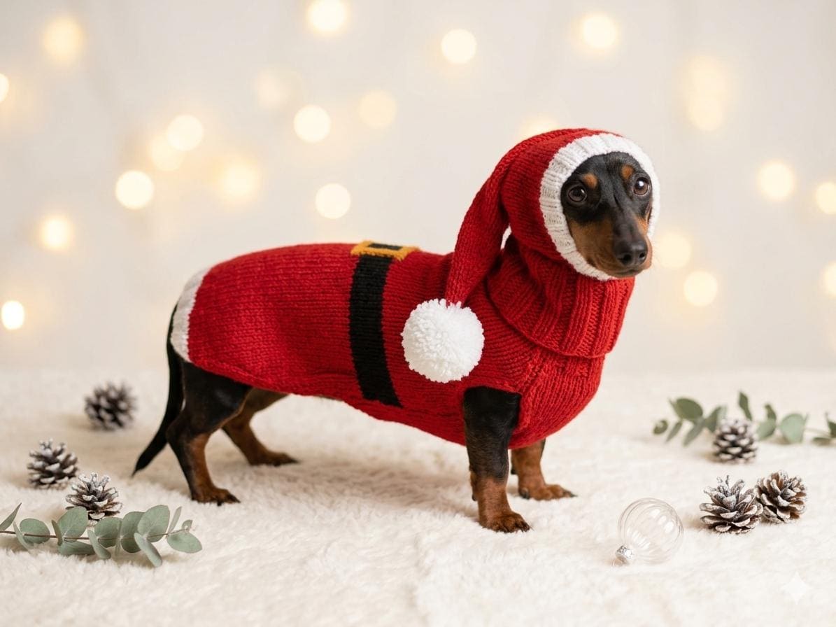 dachshund dressed up for christmas Dachshund Santa Claus Riding Deer Christmas Costume