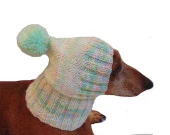 Clothes for dogs handmade knitted hat with pompon