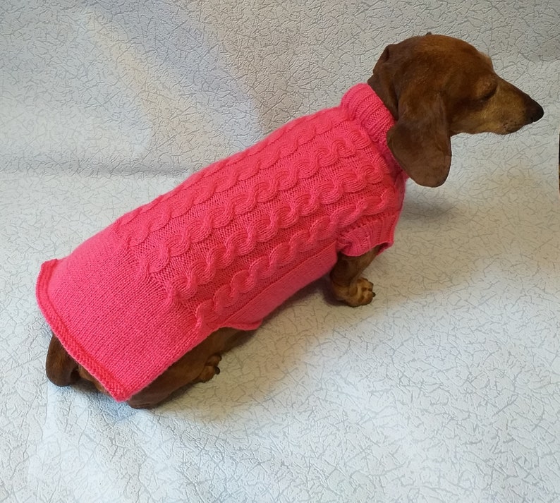 Knitted pink dachshund girls sweaterpink dog sweater Etsy