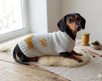 animal dog sweater outfit apparel warm festive custom knit pet clothes costume dachshund,cozy gift for dogs lover