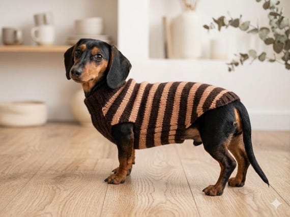 Striped Rainbow Dog Sweater, Warm Custom Knitted Winter Pet Clothes, Casual  Dachshund Costume Stripes Jumper, Cozy Gift for Dog Lover - Etsy