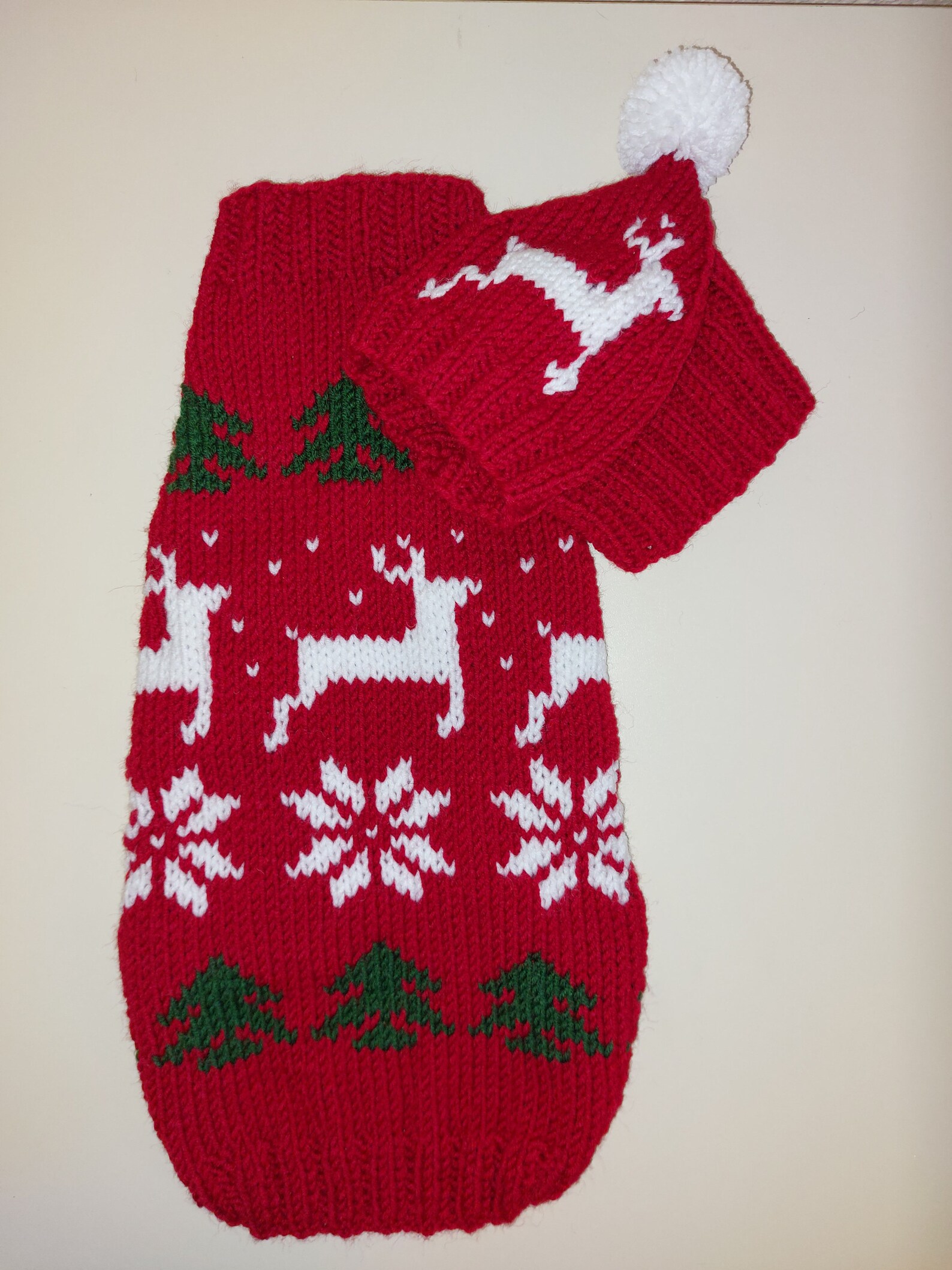 Christmas Outfit for a Dachshund Costume Sweater and Hat With - Etsy