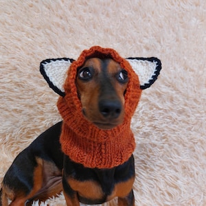 Fox Dog Snood: Wool Angora Blend, Dachshund Clothes Hat