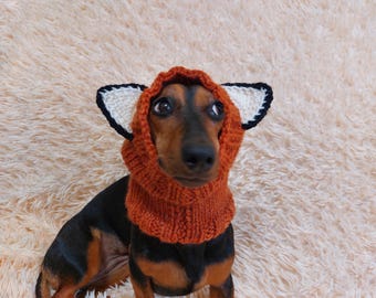 Gorro de zorro para perro, redecilla, disfraz cálido para mascotas, tejido personalizado, gorro de Halloween, ropa de perro salchicha, atuendo, accesorio para fotos de perros