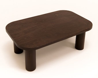 Rectangular stained wooden coffee table