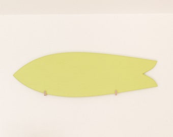 Green decorative surfboard in wood