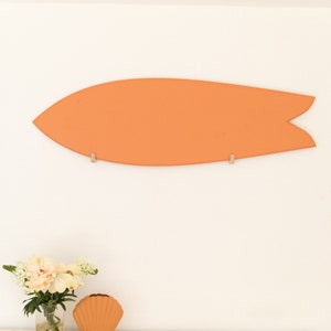 Tavola da surf decorativa in legno arancione immagine 1