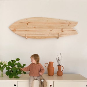 Decoration Surfboard in natural wood image 1