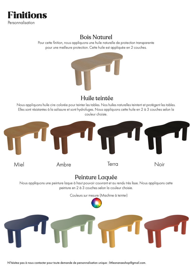 Table basse en bois forme organique et jolies courbes finition huile teintée Miel image 9